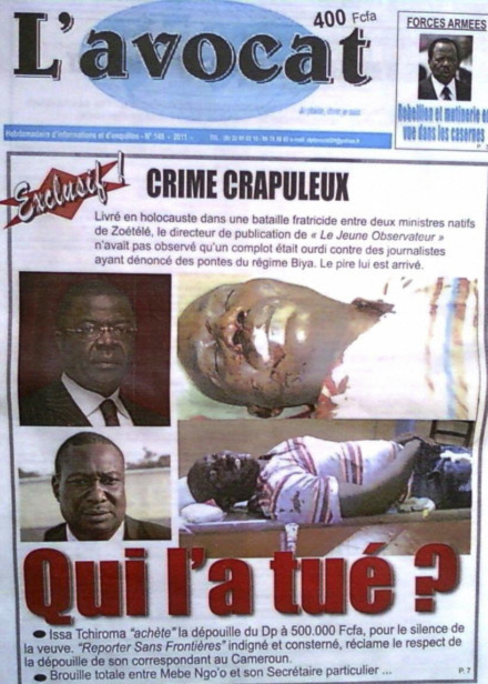 A front page report of Koum's assassination asks: 'Who killed him?