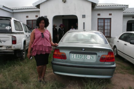 Nolwazi Radebe at the entrance to her brother’s home, where he was shot dead on 22 March 2016